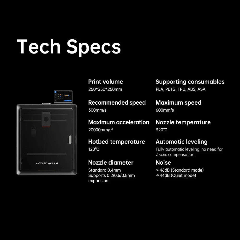 Anycubic Kobra S1 Speedy 3D Printer-S1 add 8kg PLA / GERMANY