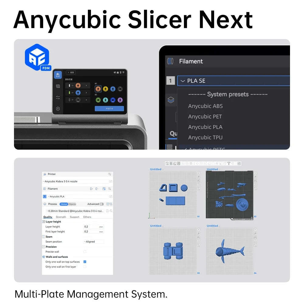 Anycubic Kobra S1 Speedy 3D Printer-S1 add 8kg PLA / GERMANY