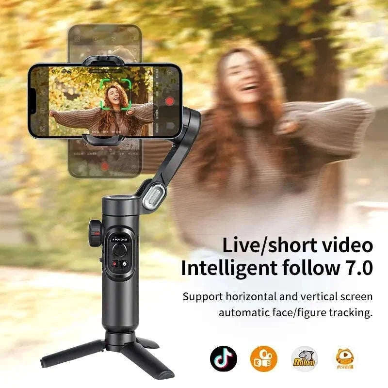 AOCHUAN 3-Axis Handheld Gimbal Stabilizer for Smartphones-With RGB lights