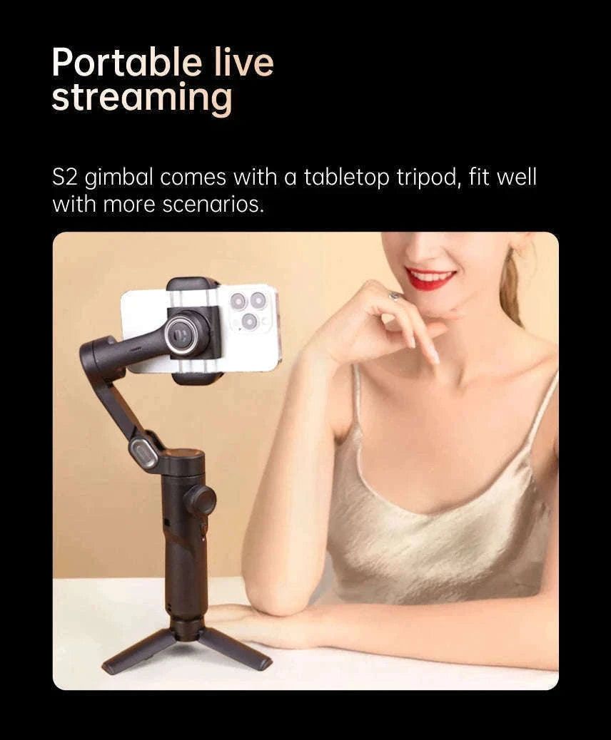 AOCHUAN 3-Axis Handheld Gimbal Stabilizer for Smartphones-With RGB lights