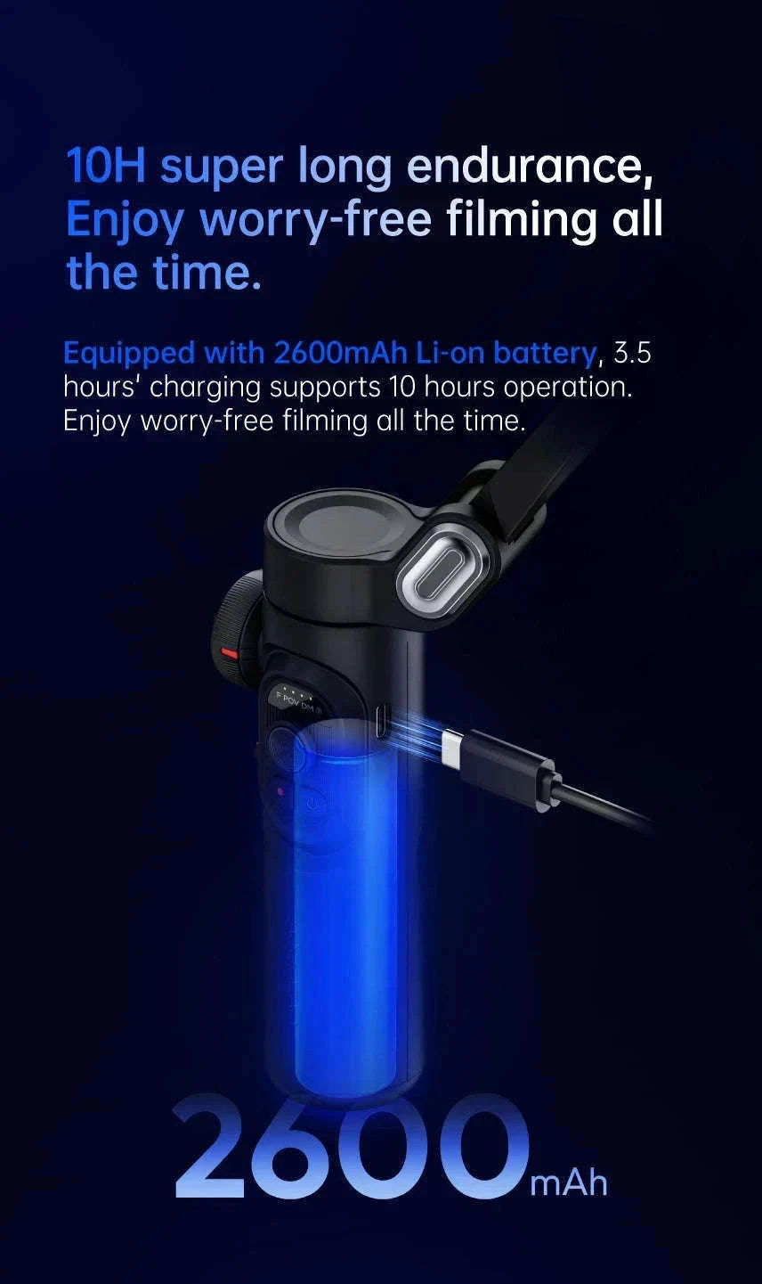 AOCHUAN 3-Axis Handheld Gimbal Stabilizer for Smartphones-With RGB lights