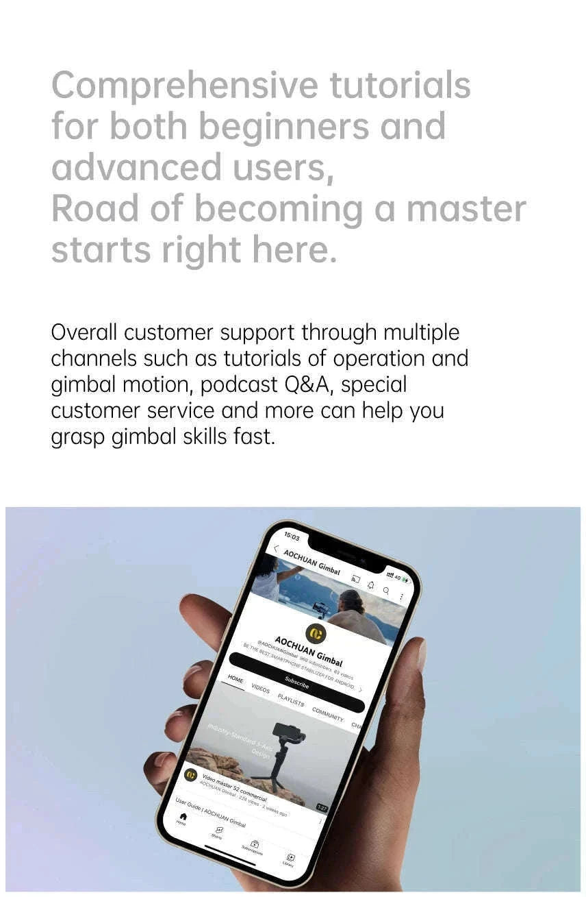 AOCHUAN 3-Axis Handheld Gimbal Stabilizer for Smartphones-With RGB lights
