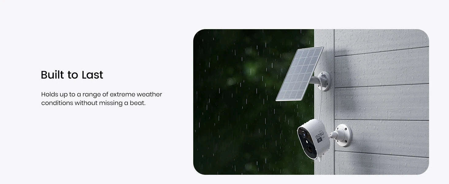 AOSU Solar Outdoor Security Camera, 3MP Color Night Vision-solar bullet cam / United States