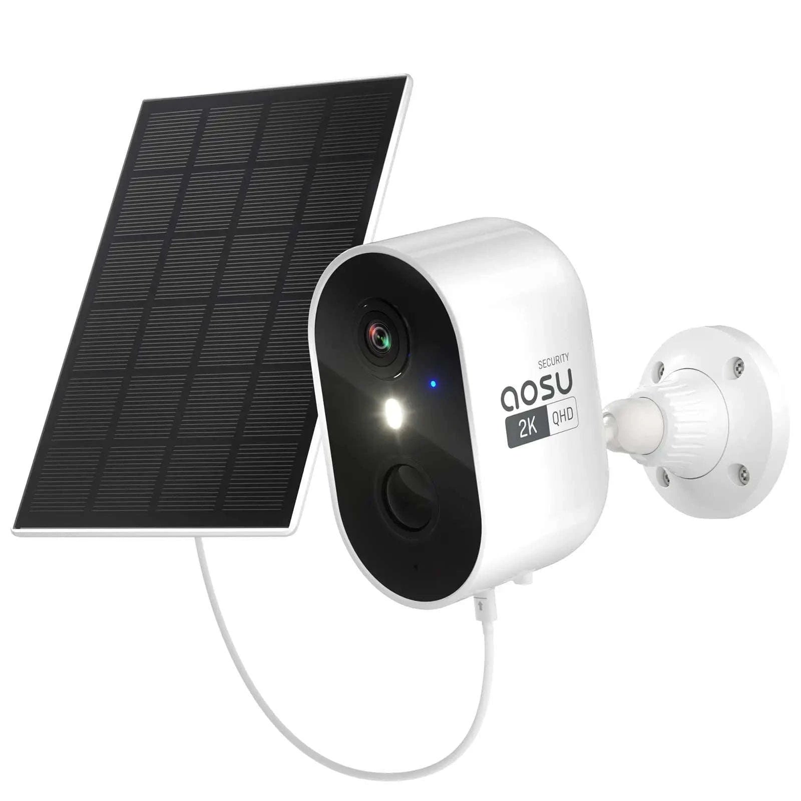 AOSU Solar Outdoor Security Camera, 3MP Color Night Vision-solar bullet cam / United States