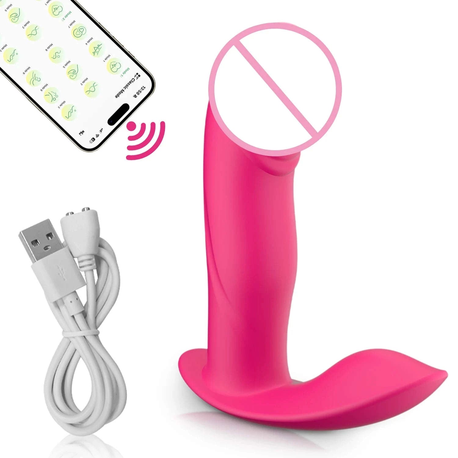 APP Control Wearable Dildo Vibrator for Women-CD82-APP-RD / China Mainland