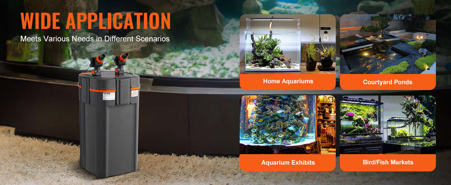 Aquarium Filter 264GPH 3-Stage Canister Filter with UV Protection-2000L / CZECH REPUBLIC