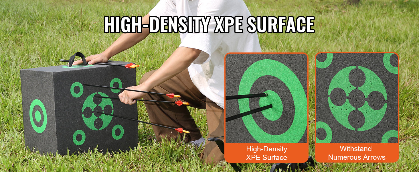 SucceBuy All-side Shotting  Outdoor Portable Archery Target with Carry Handle Easy Arrow Removal Visibility Easy to Transport