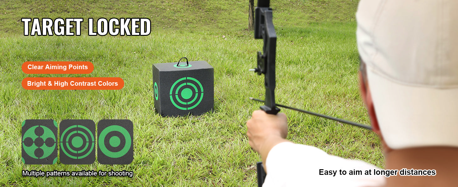 SucceBuy All-side Shotting  Outdoor Portable Archery Target with Carry Handle Easy Arrow Removal Visibility Easy to Transport