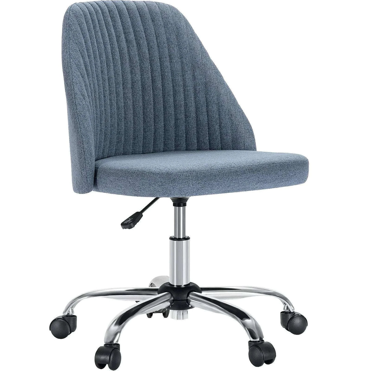 Armless Adjustable Swivel Desk Chair with Wheels and Back Support-DARK GRAY / United States