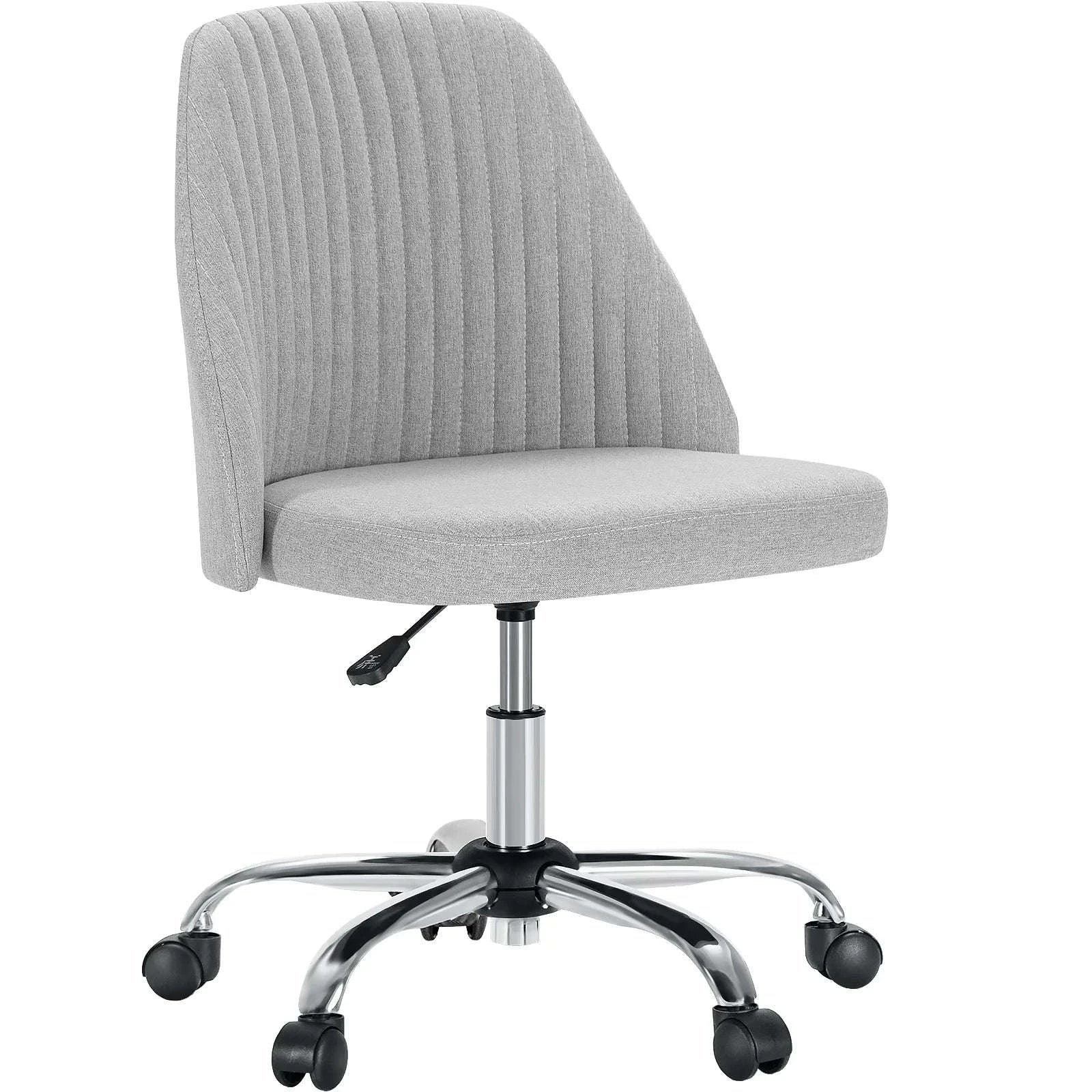 Armless Adjustable Swivel Desk Chair with Wheels and Back Support-DARK GRAY / United States