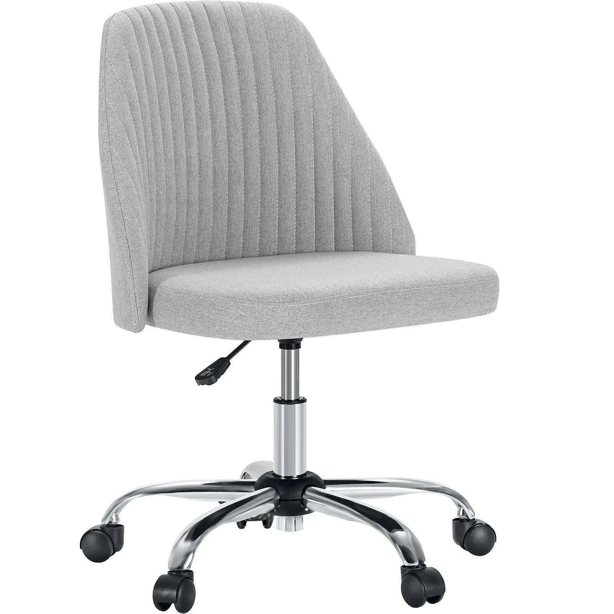 Armless Adjustable Swivel Desk Chair with Wheels and Back Support-DARK GRAY / United States