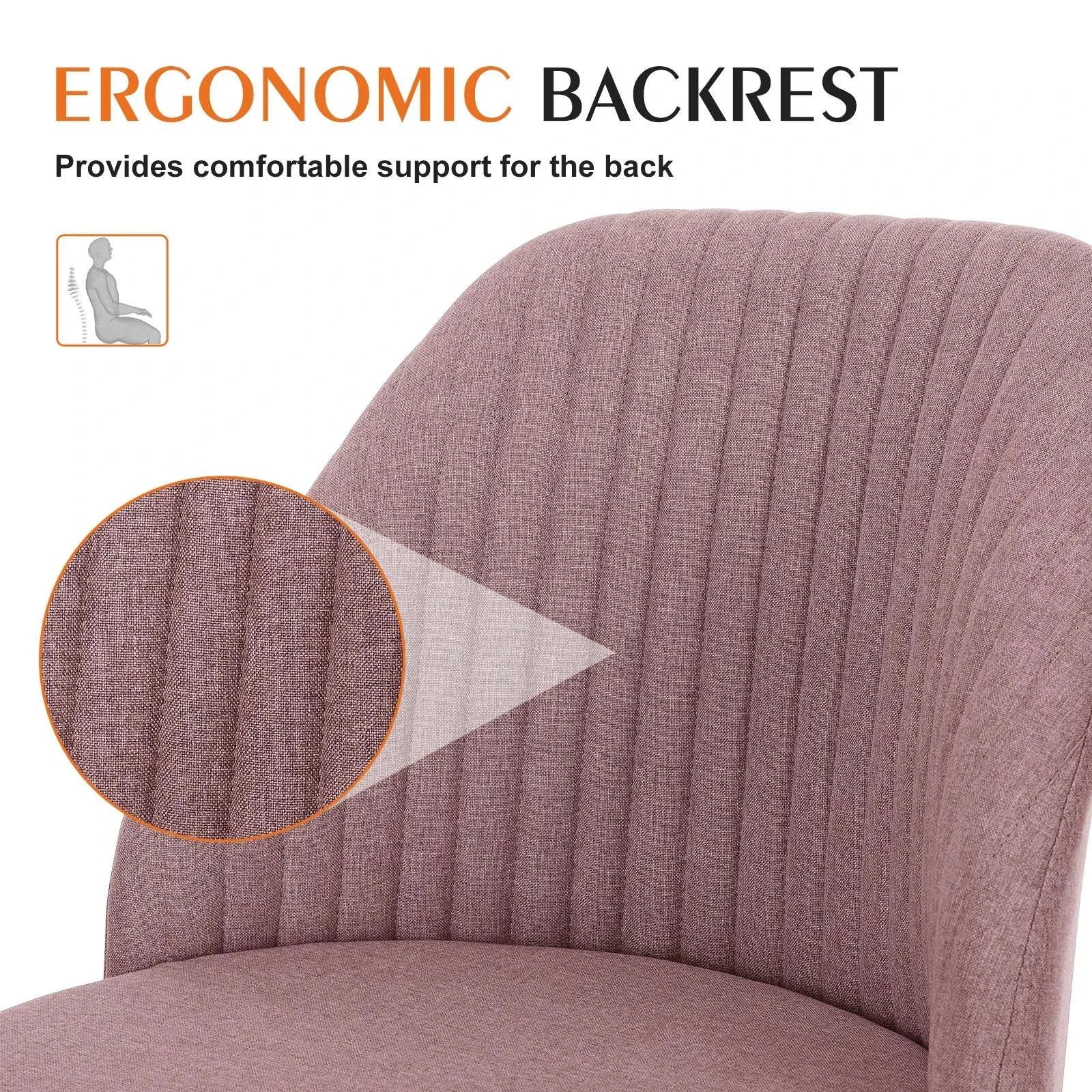 Armless Adjustable Swivel Desk Chair with Wheels and Back Support-DARK GRAY / United States