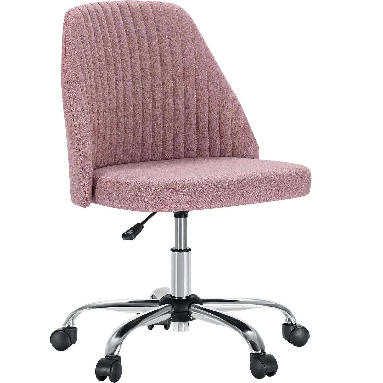 Armless Adjustable Swivel Desk Chair with Wheels and Back Support-DARK GRAY / United States