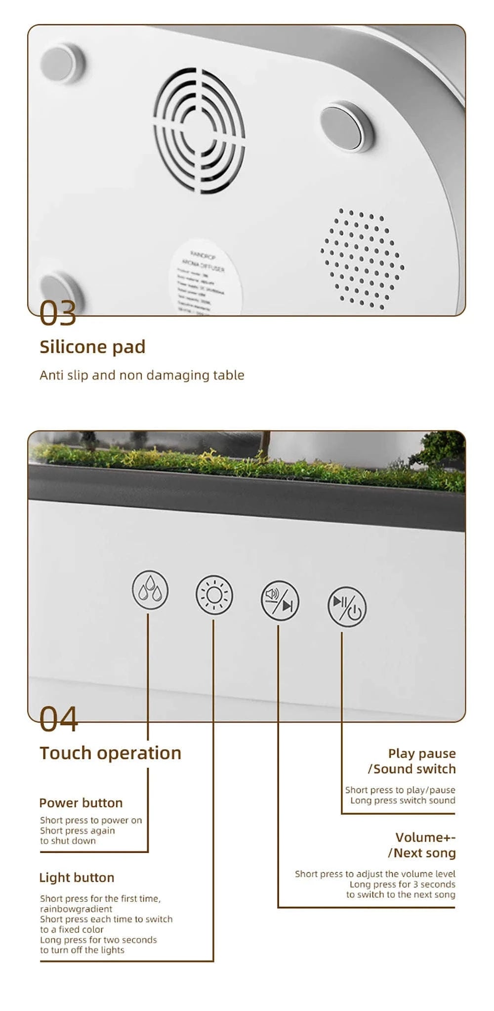 Aroma Humidifier Raindrop Essential Oil Diffuser-EU Plug / EU / China Mainland