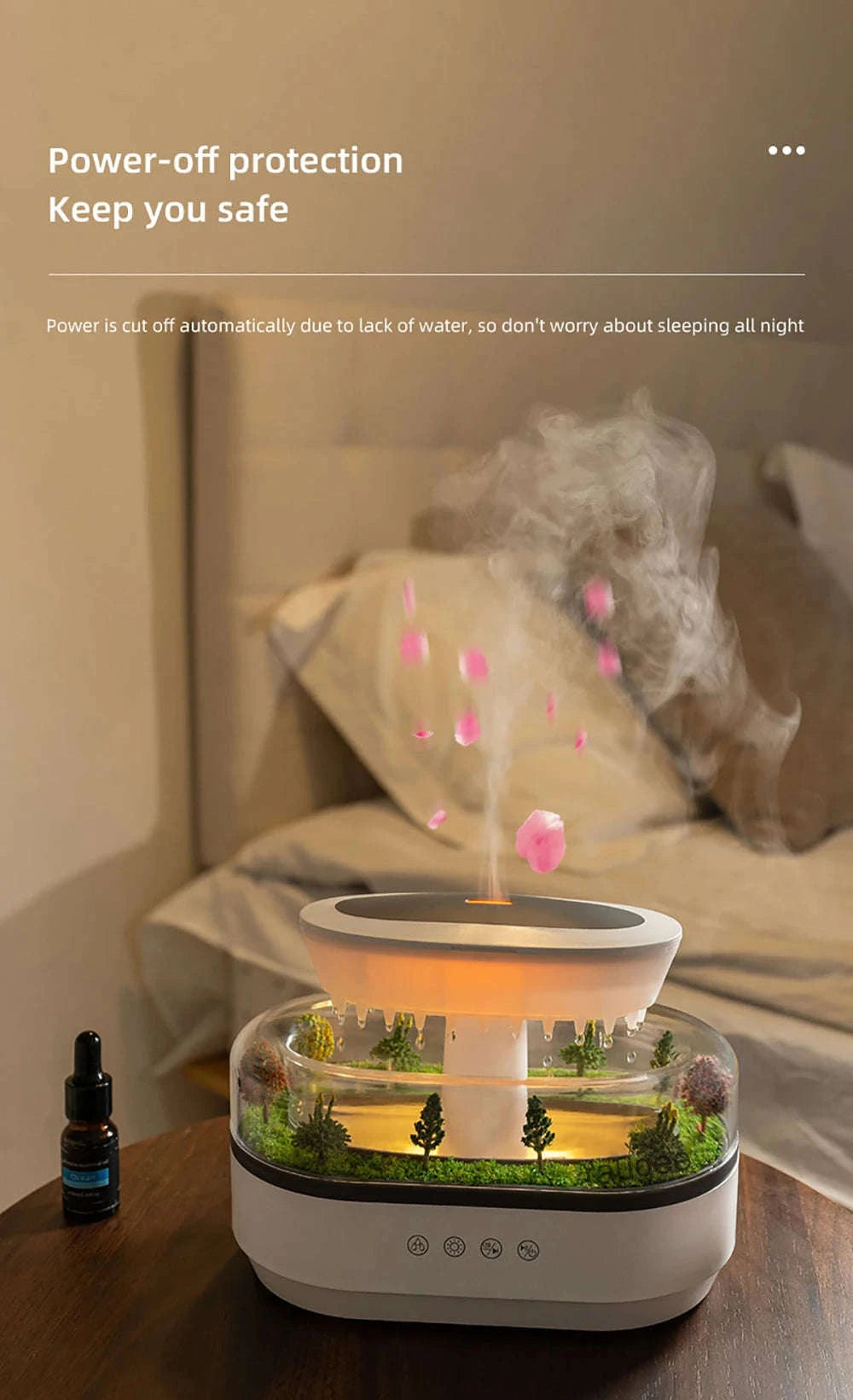 Aroma Humidifier Raindrop Essential Oil Diffuser-EU Plug / EU / China Mainland
