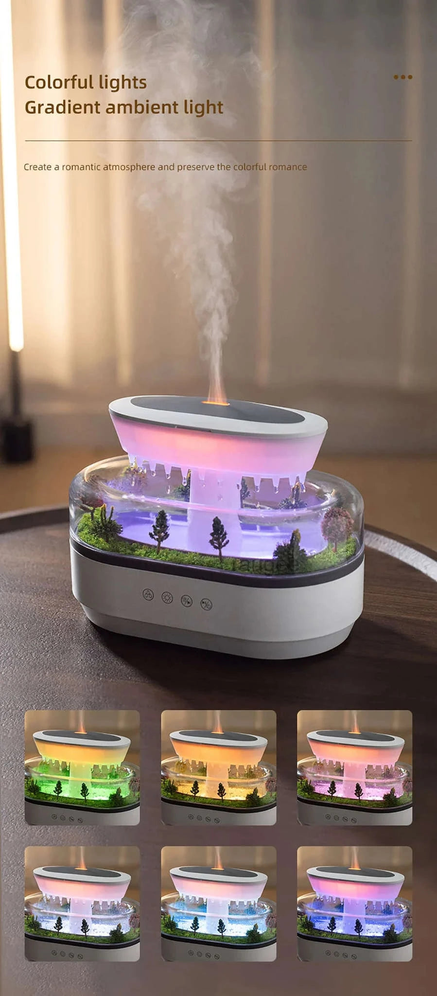 Aroma Humidifier Raindrop Essential Oil Diffuser-EU Plug / EU / China Mainland