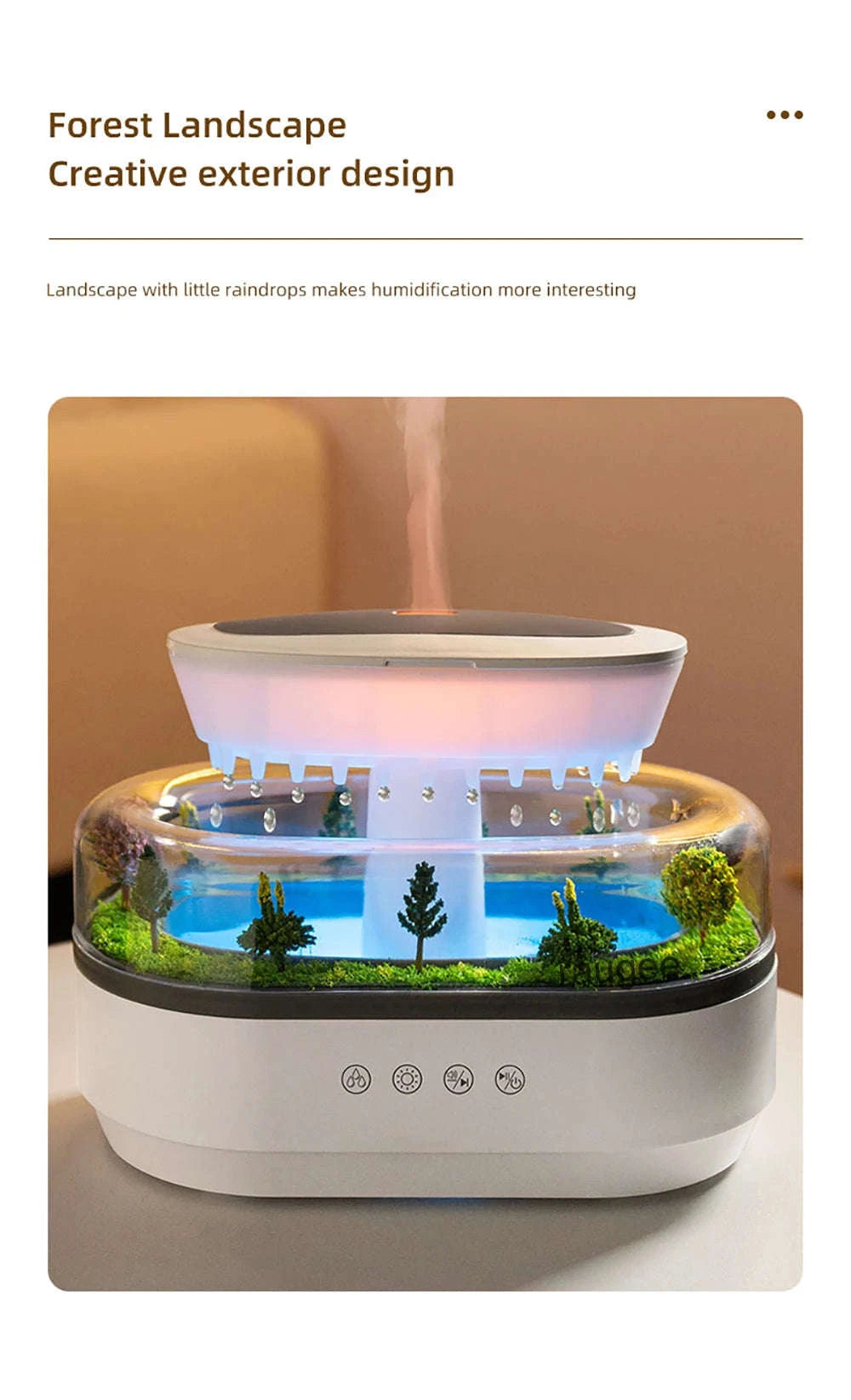 Aroma Humidifier Raindrop Essential Oil Diffuser-EU Plug / EU / China Mainland