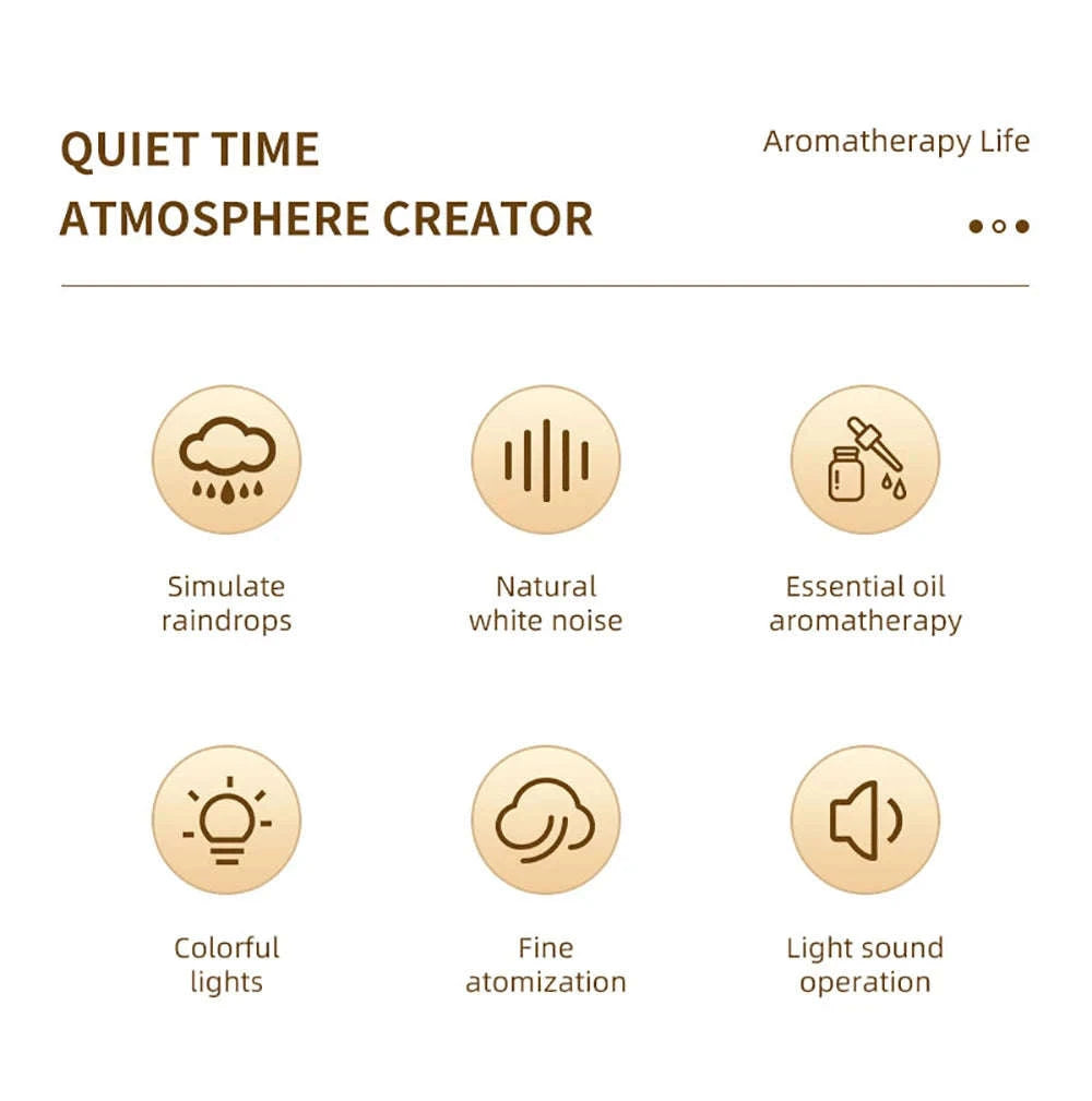Aroma Humidifier Raindrop Essential Oil Diffuser-EU Plug / EU / China Mainland