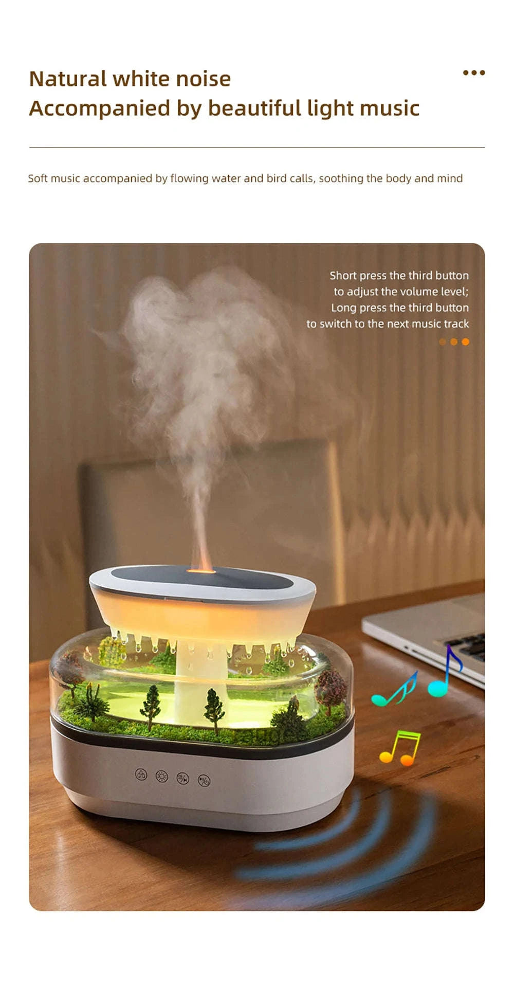Aroma Humidifier Raindrop Essential Oil Diffuser-EU Plug / EU / China Mainland
