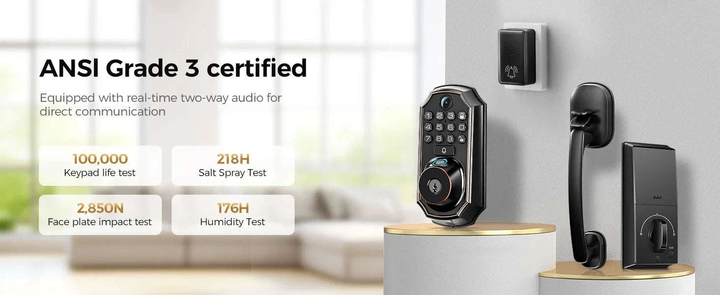 ARPHA D289H Smart WiFi Fingerprint Door Lock with Camera-D289H Smart Lock / United States