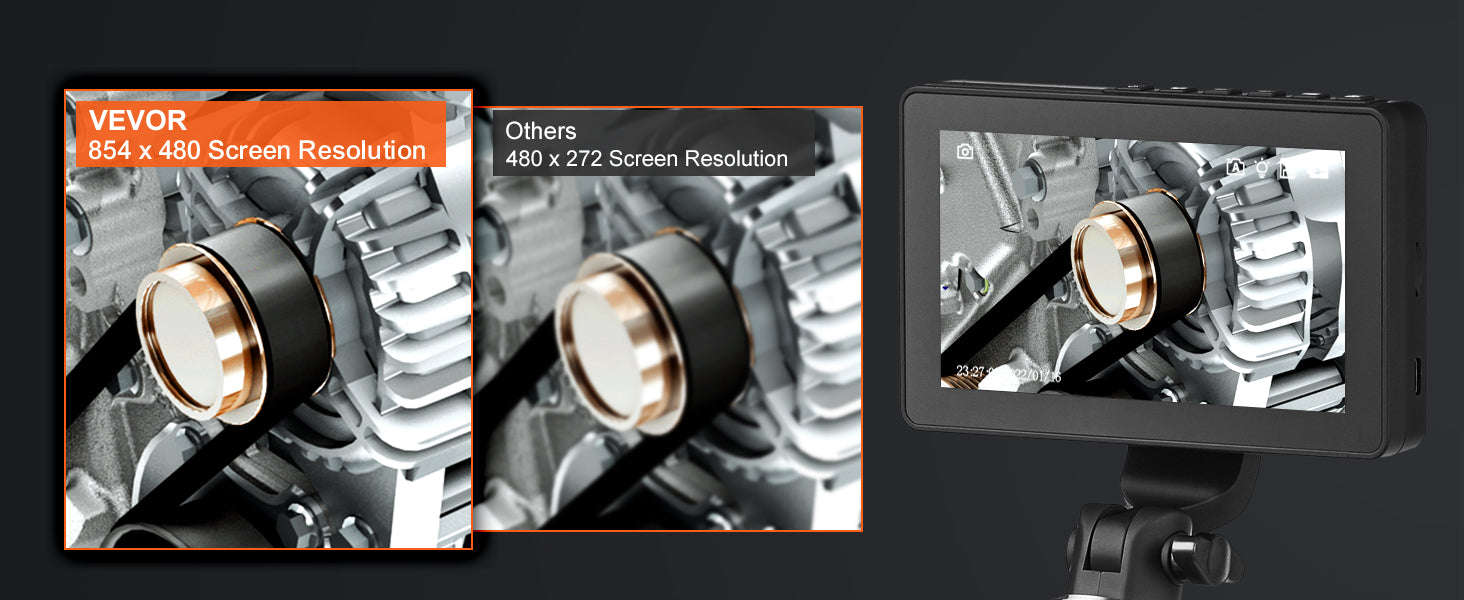 Articulating Borescope Camera with Light, 5" 1080P Screen, 6.4mm Lens-spain