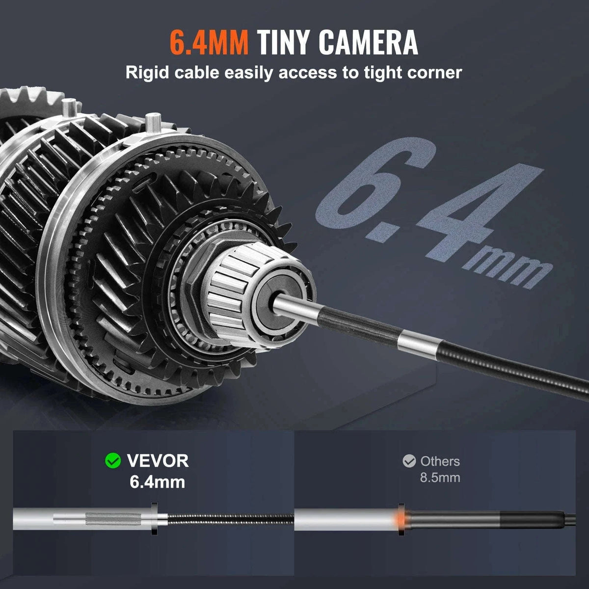 Articulating Borescope Camera with Light, 5" 1080P Screen, 6.4mm Lens-spain