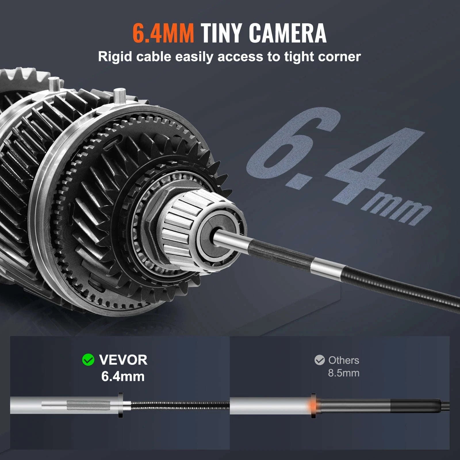 Articulating Borescope Camera with Light, 5" 1080P Screen, 6.4mm Lens-spain