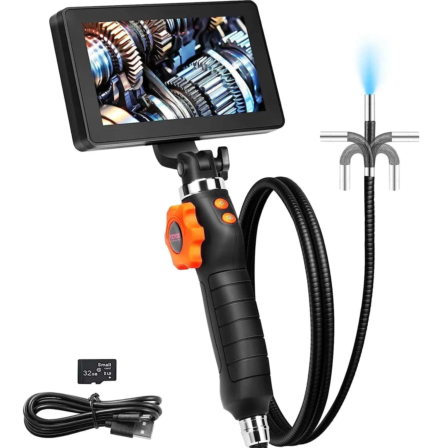 Articulating Borescope Camera with Light, 5" 1080P Screen, 6.4mm Lens-spain
