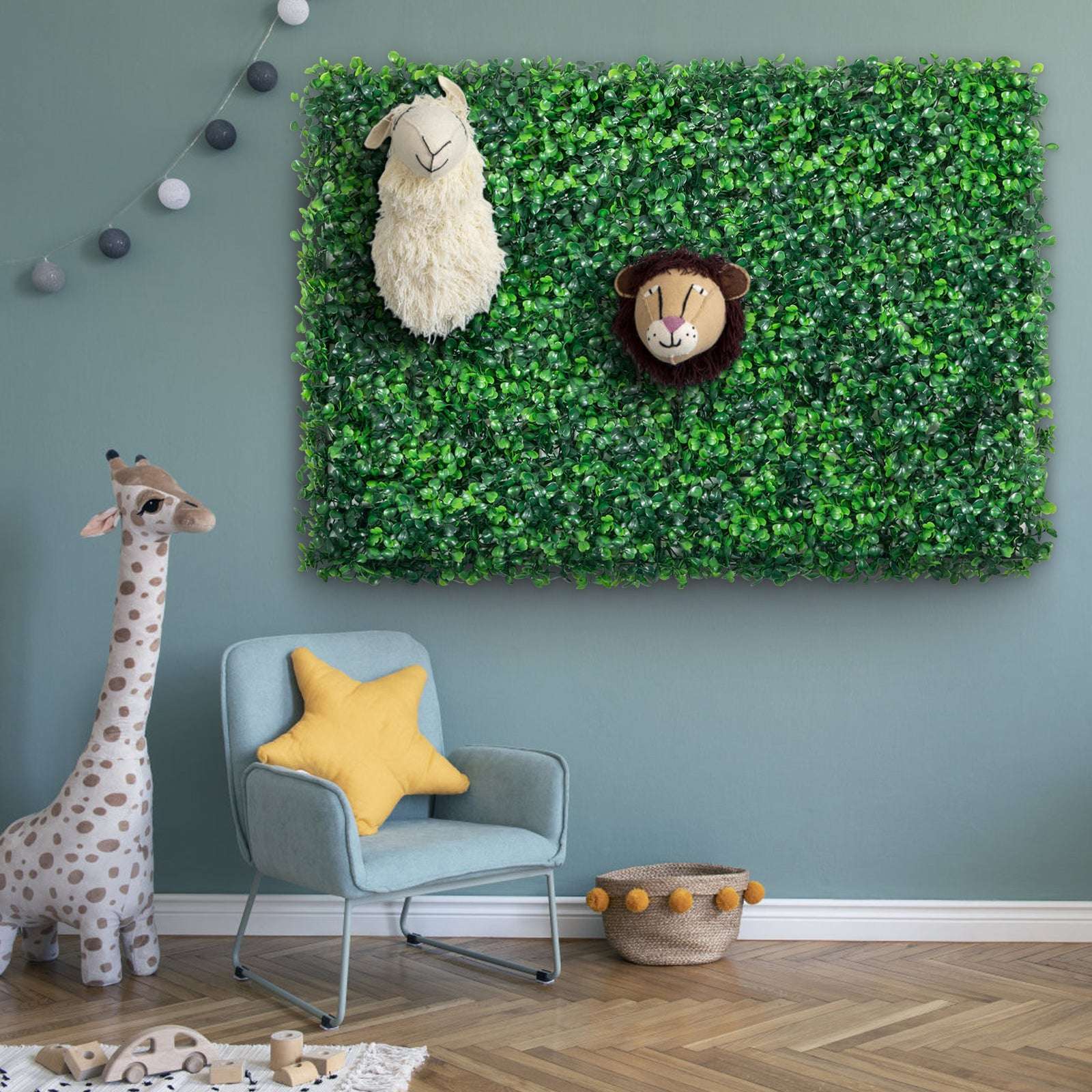 Artificial Boxwood Hedge Wall Panels 24 PCS UV Grass Backdrop-24x16in / Poland