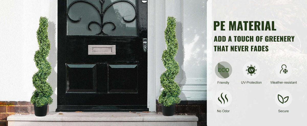 Artificial Boxwood Spiral Topiary Tree 24/36/48 in-48in 2pcs / spain