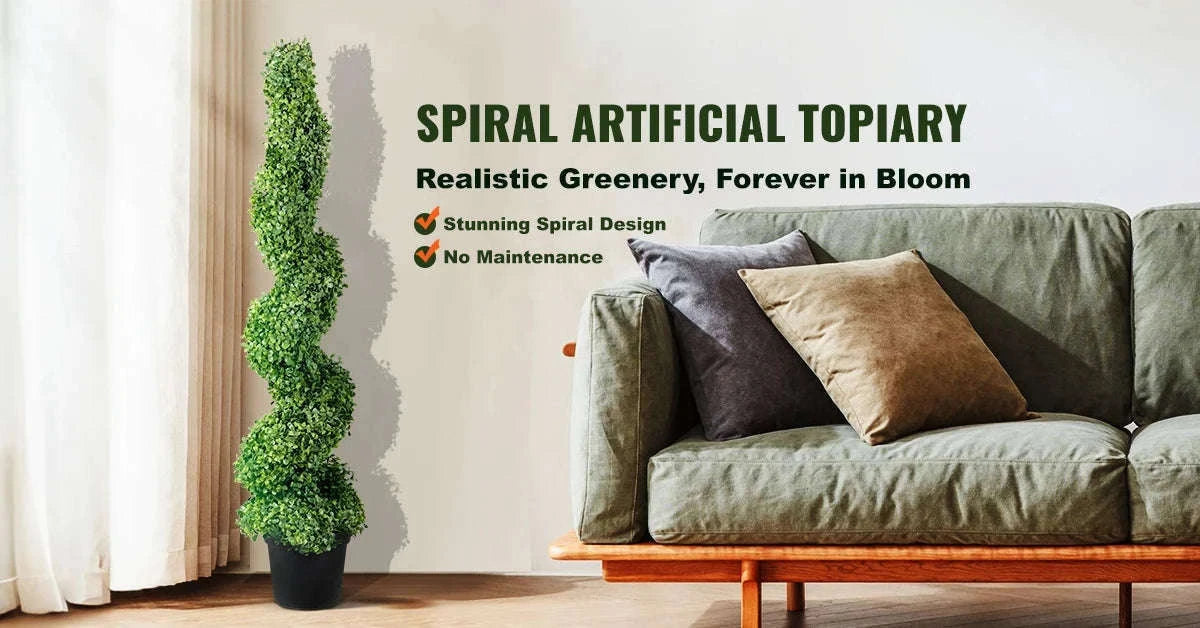 Artificial Boxwood Spiral Topiary Tree 24/36/48 in-48in 2pcs / spain
