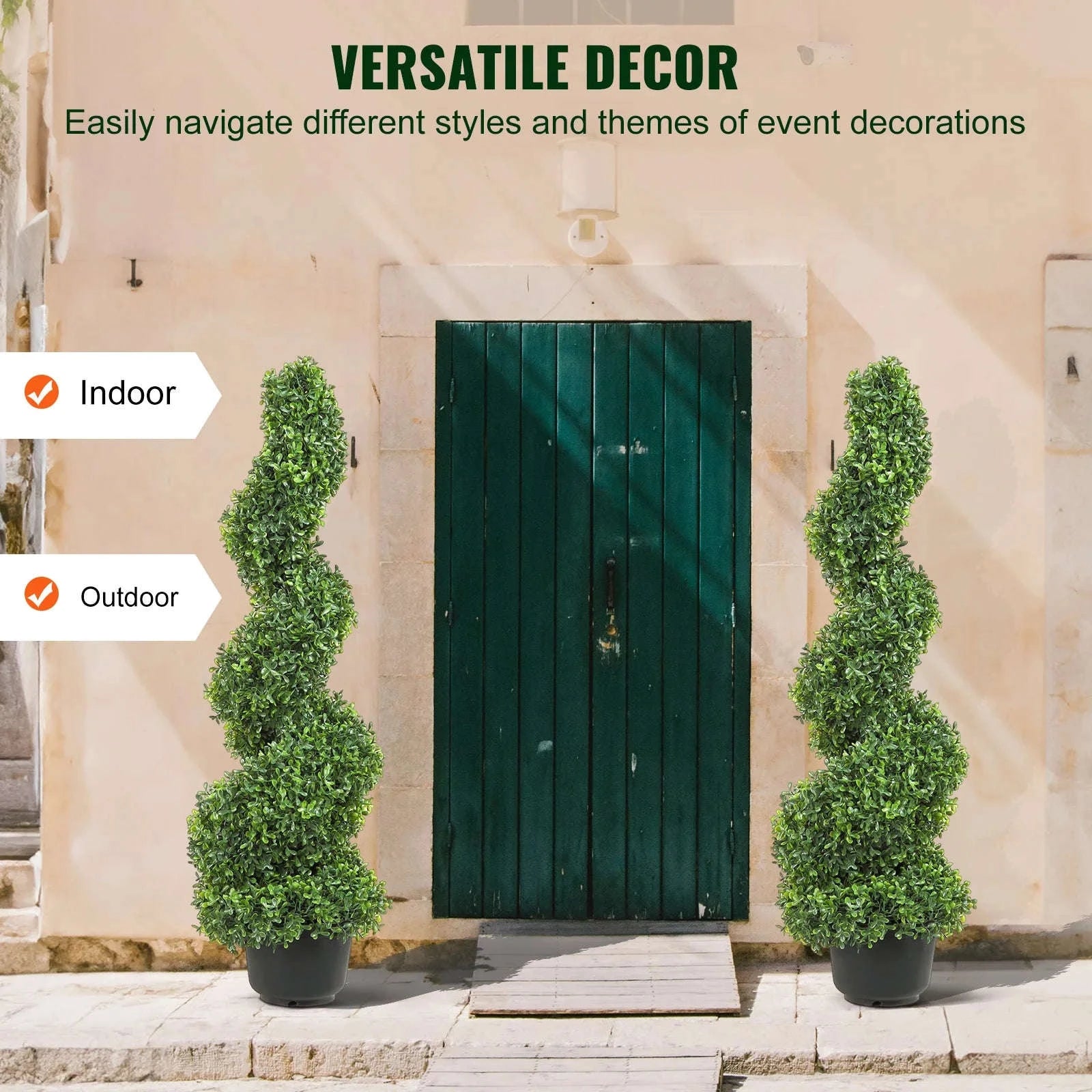 Artificial Boxwood Spiral Topiary Tree 24/36/48 in-48in 2pcs / spain