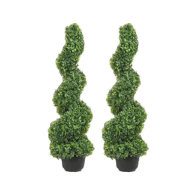 Artificial Boxwood Spiral Topiary Tree 24/36/48 in-48in 2pcs / spain