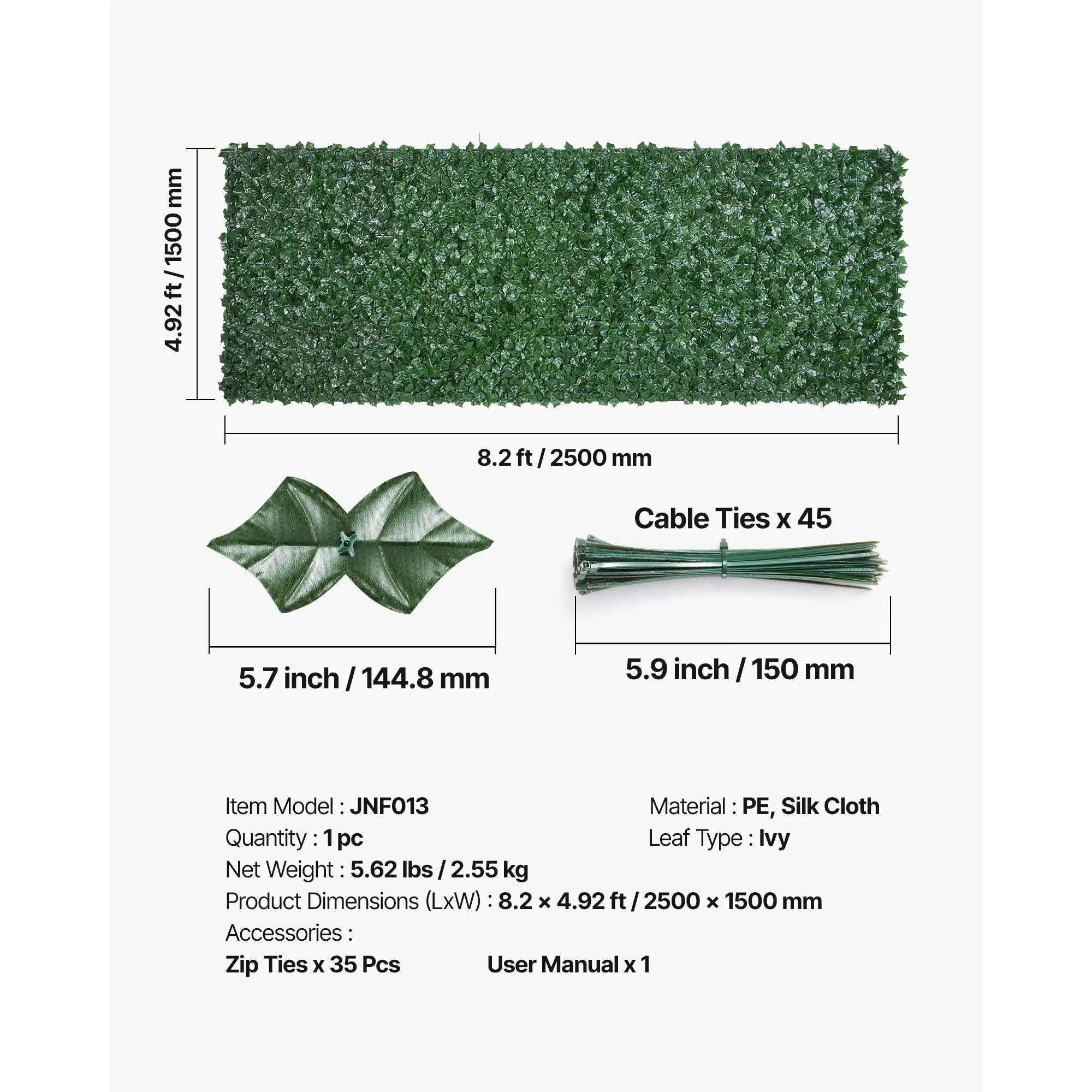 Artificial Green Wall Privacy Fence for Outdoor Garden Yard Balcony Decor-59x118inch Backcloth / United States