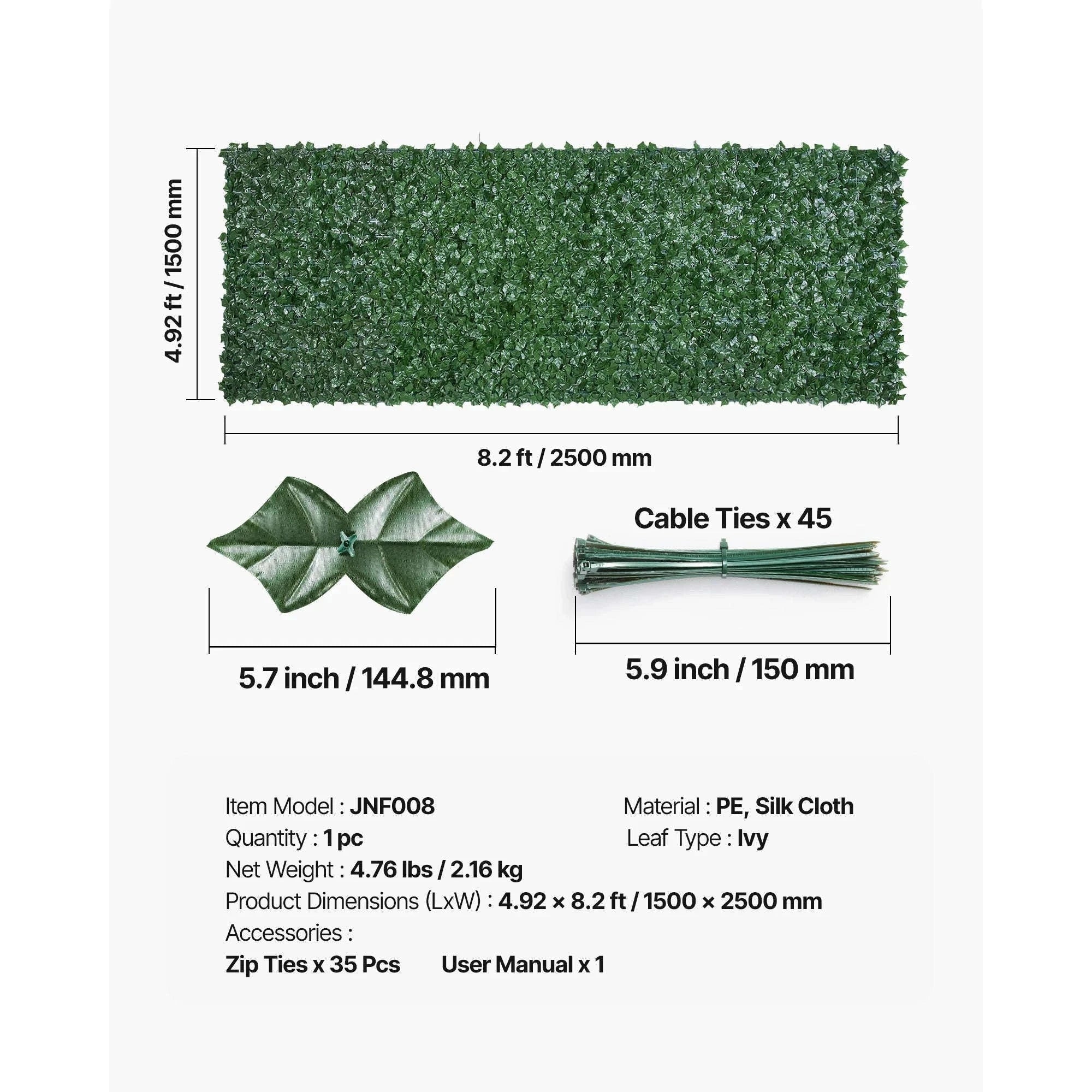 Artificial Green Wall Privacy Fence for Outdoor Garden Yard Balcony Decor-59x118inch Backcloth / United States