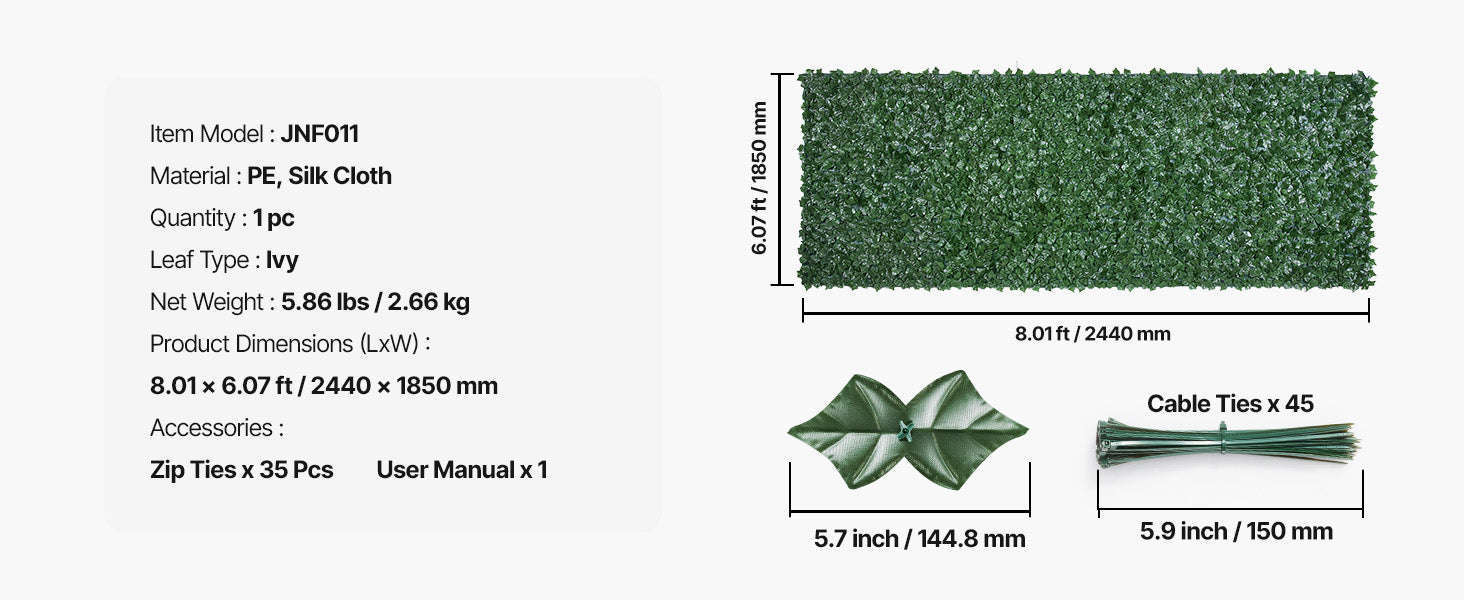 Artificial Green Wall Privacy Fence for Outdoor Garden Yard Balcony Decor-59x118inch Backcloth / United States
