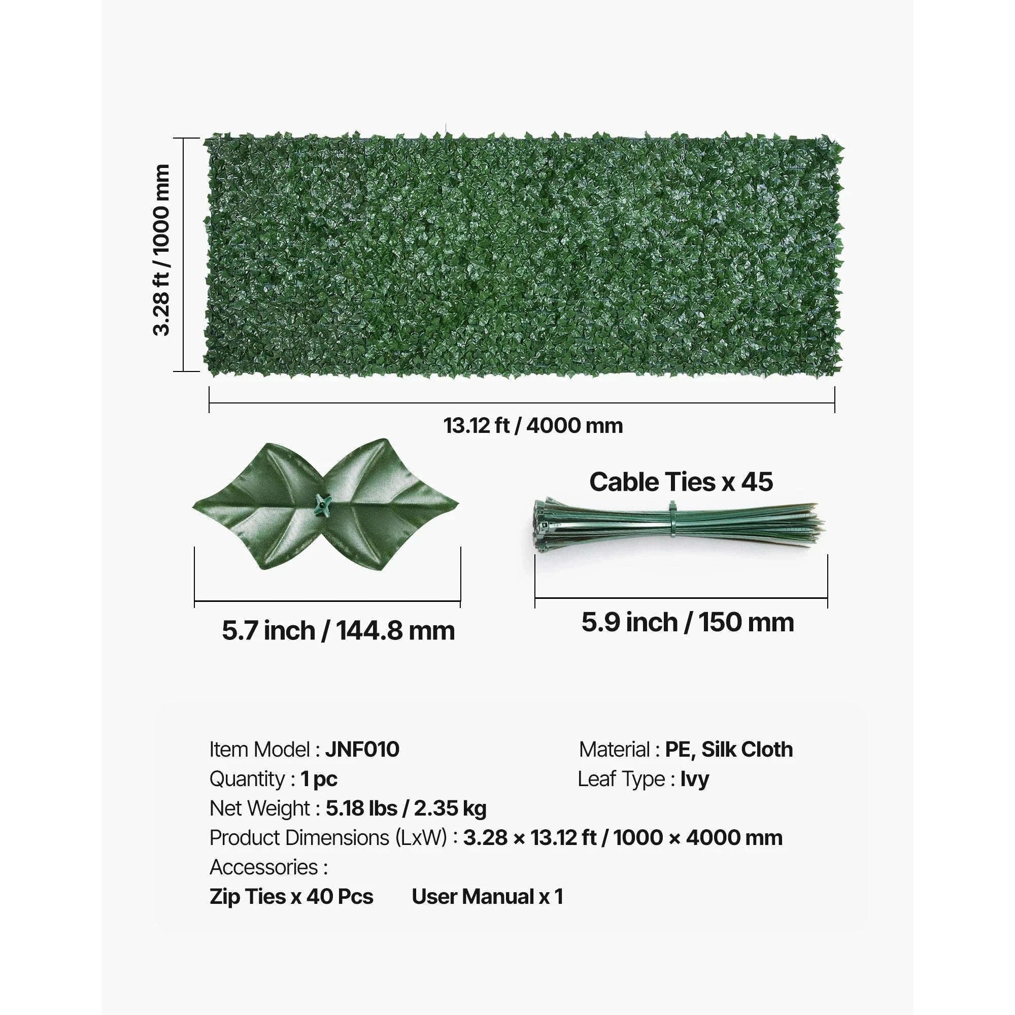 Artificial Green Wall Privacy Fence for Outdoor Garden Yard Balcony Decor-59x118inch Backcloth / United States