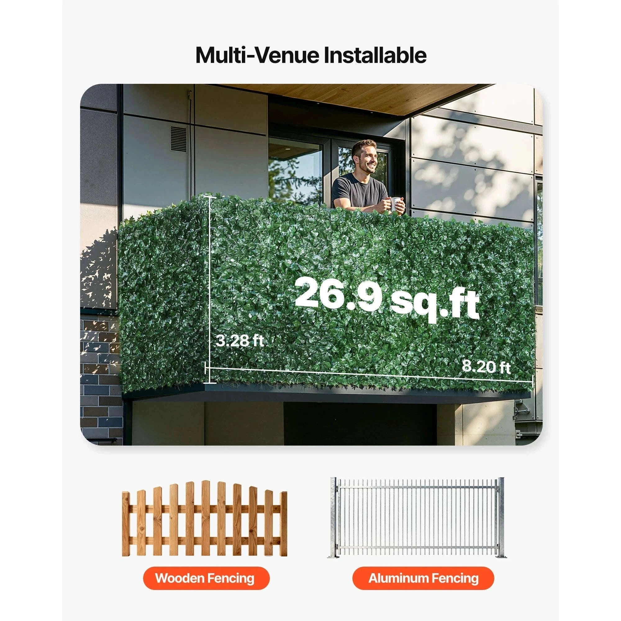 Artificial Green Wall Privacy Fence for Outdoor Garden Yard Balcony Decor-59x118inch Backcloth / United States