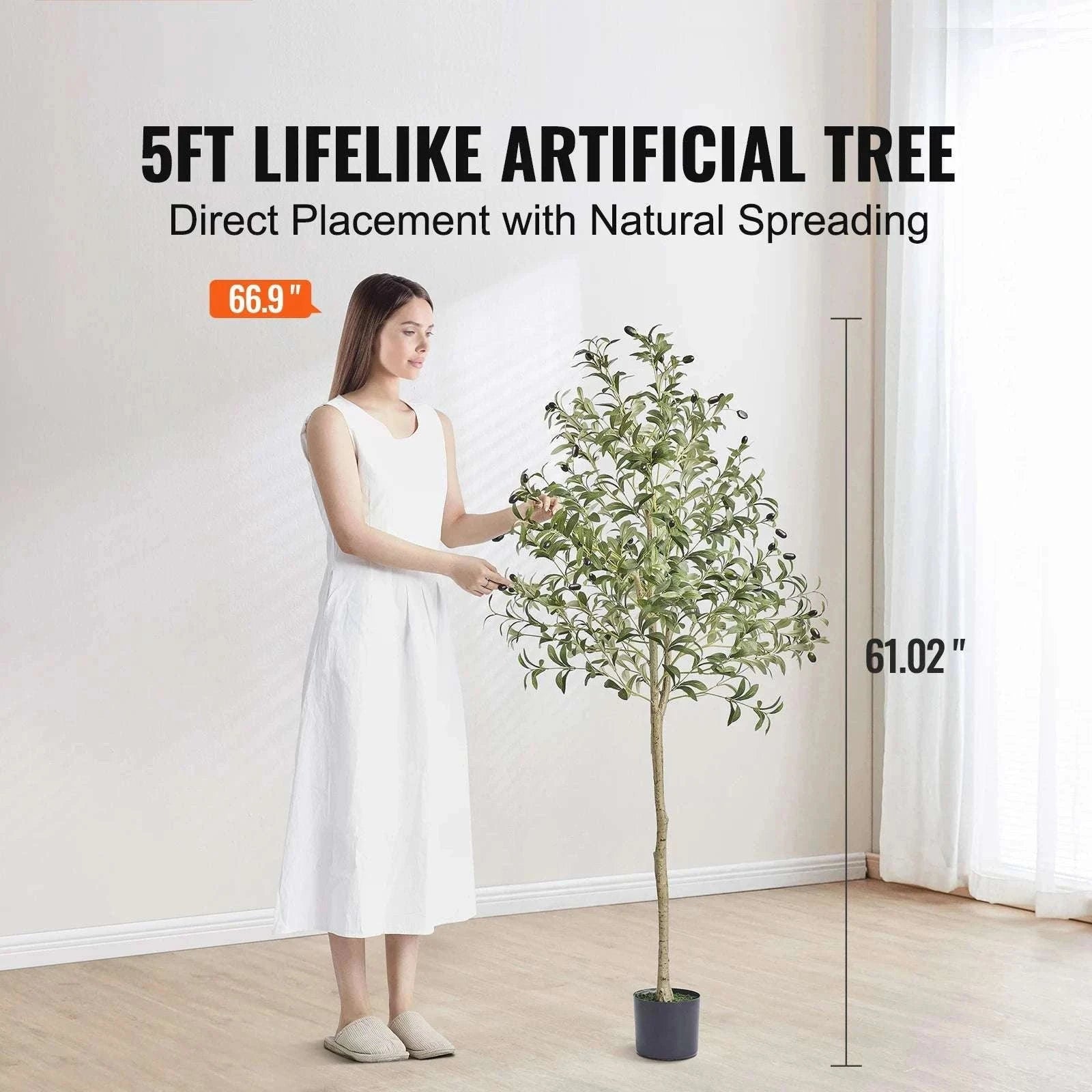 Artificial Olive Tree 4–6FT with Adjustable Branches & Stable Base-5ft Type2 / United States