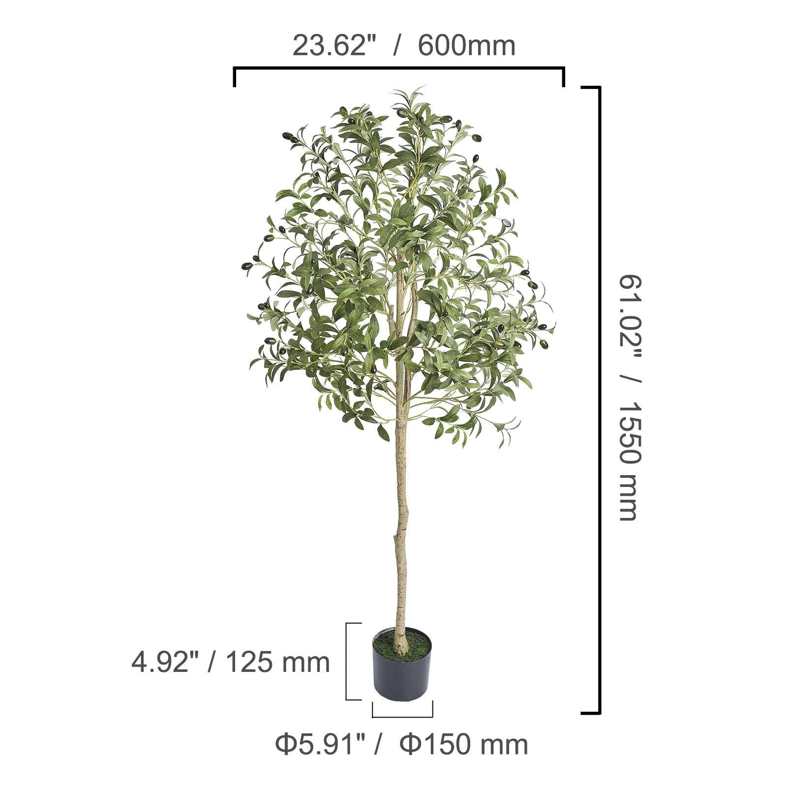 Artificial Olive Tree 4FT 5FT 6FT Tall Faux Plant-6ft Type3 / Poland