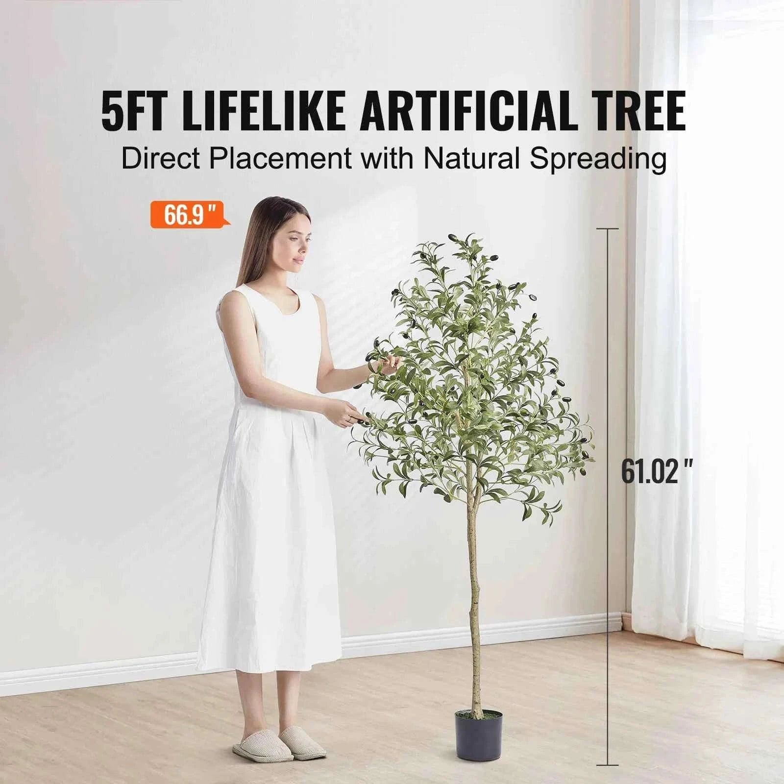 Artificial Olive Tree 4FT 5FT 6FT Tall Faux Plant-6ft Type3 / Poland