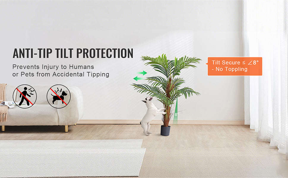 Artificial Palm Tree 4/5/6 FT Faux Plant with Anti-Tip Tilt Protection-Type 5  1PCS / United States