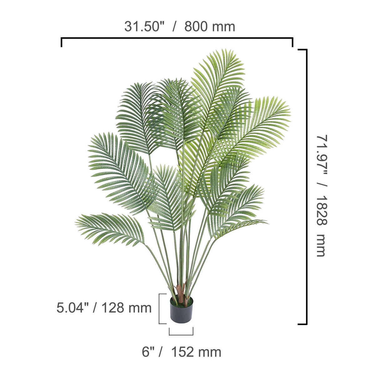 Artificial Palm Tree 4/5/6 FT Faux Plant with Anti-Tip Tilt Protection-Type 5  1PCS / United States
