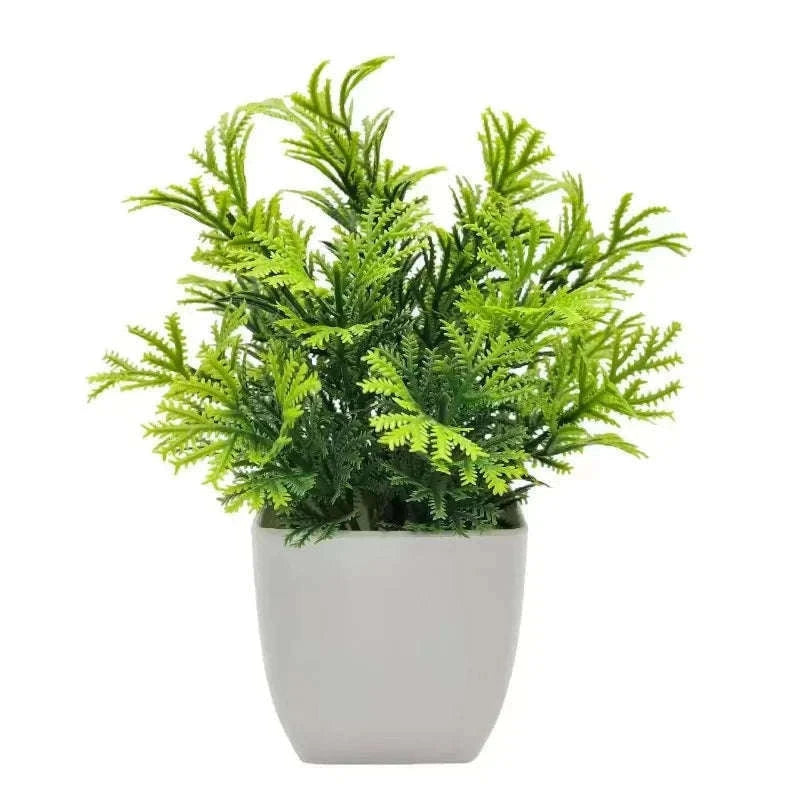 Artificial Plant in Plastic Pot for Home & Office Decor-1pc Pine needle