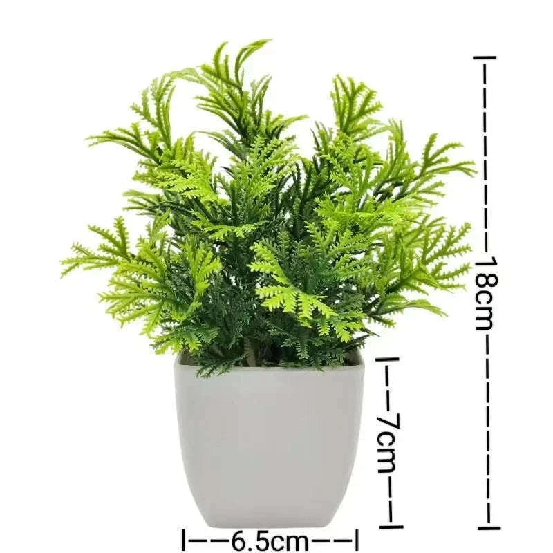 Artificial Plant in Plastic Pot for Home & Office Decor-1pc Pine needle