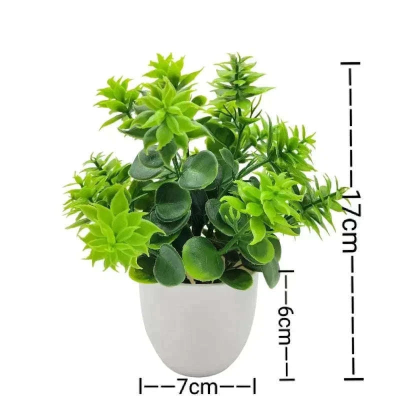 Artificial Plant in Plastic Pot for Home & Office Decor-1pc Pine needle