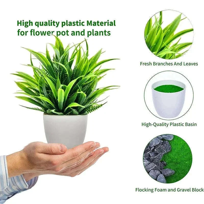 Artificial Plant in Plastic Pot for Home & Office Decor-1pc Pine needle