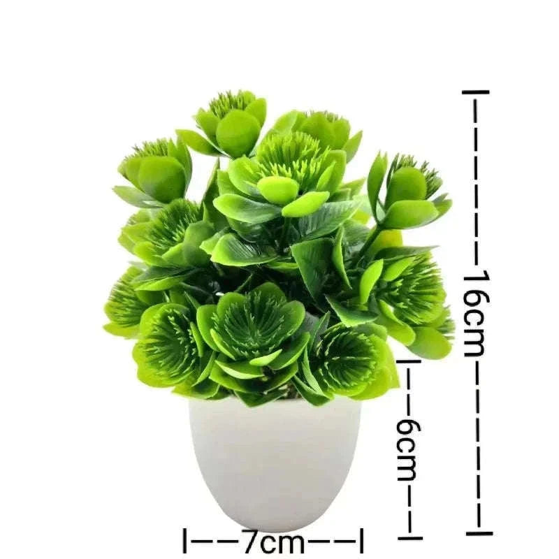 Artificial Plant in Plastic Pot for Home & Office Decor-1pc Pine needle