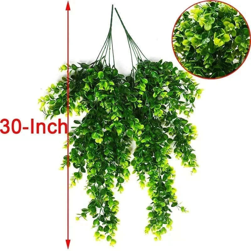 Artificial Rattan Eucalyptus Hanging Plant Decor-01