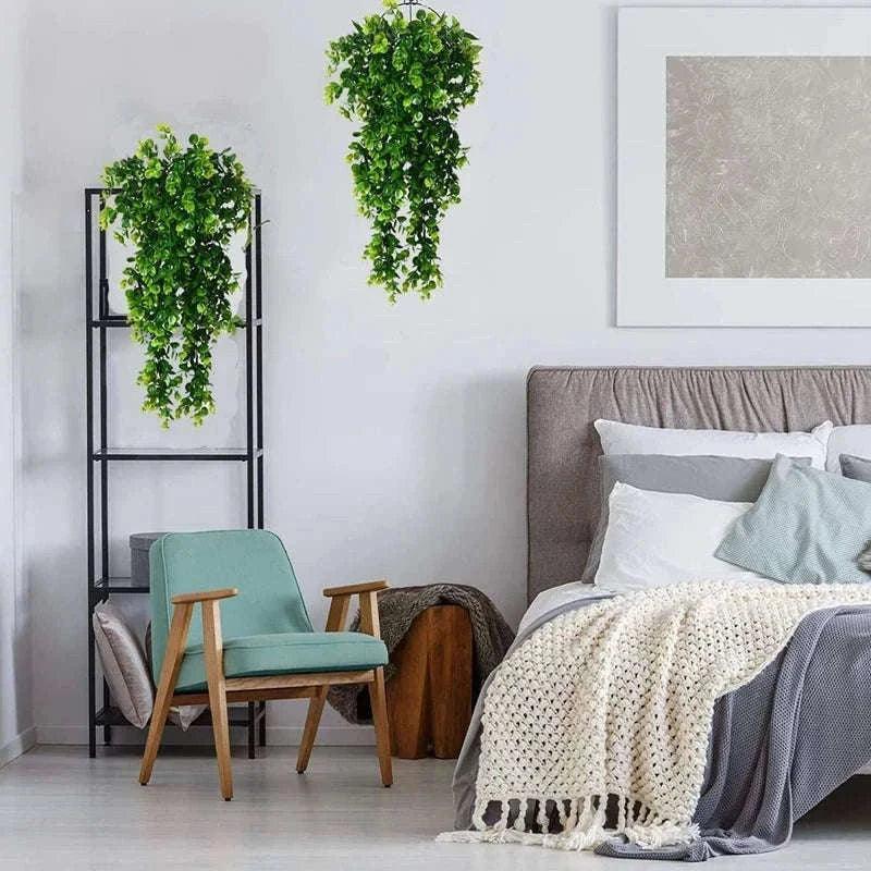 Artificial Rattan Eucalyptus Hanging Plant Decor-01